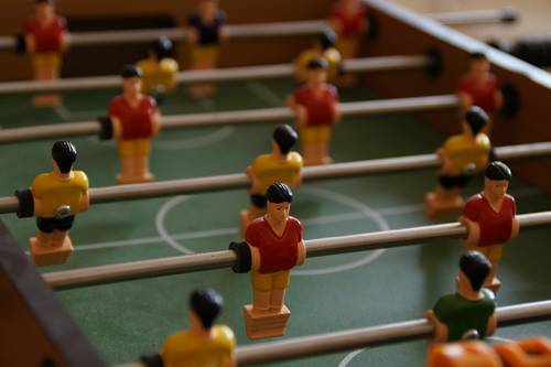 Nahansicht eines Tischkickers