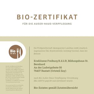 Ansicht Bio Zertifikat
